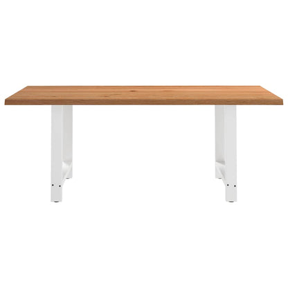 Eettafel met natuurlijke rand massief eikenhout rechthoekig