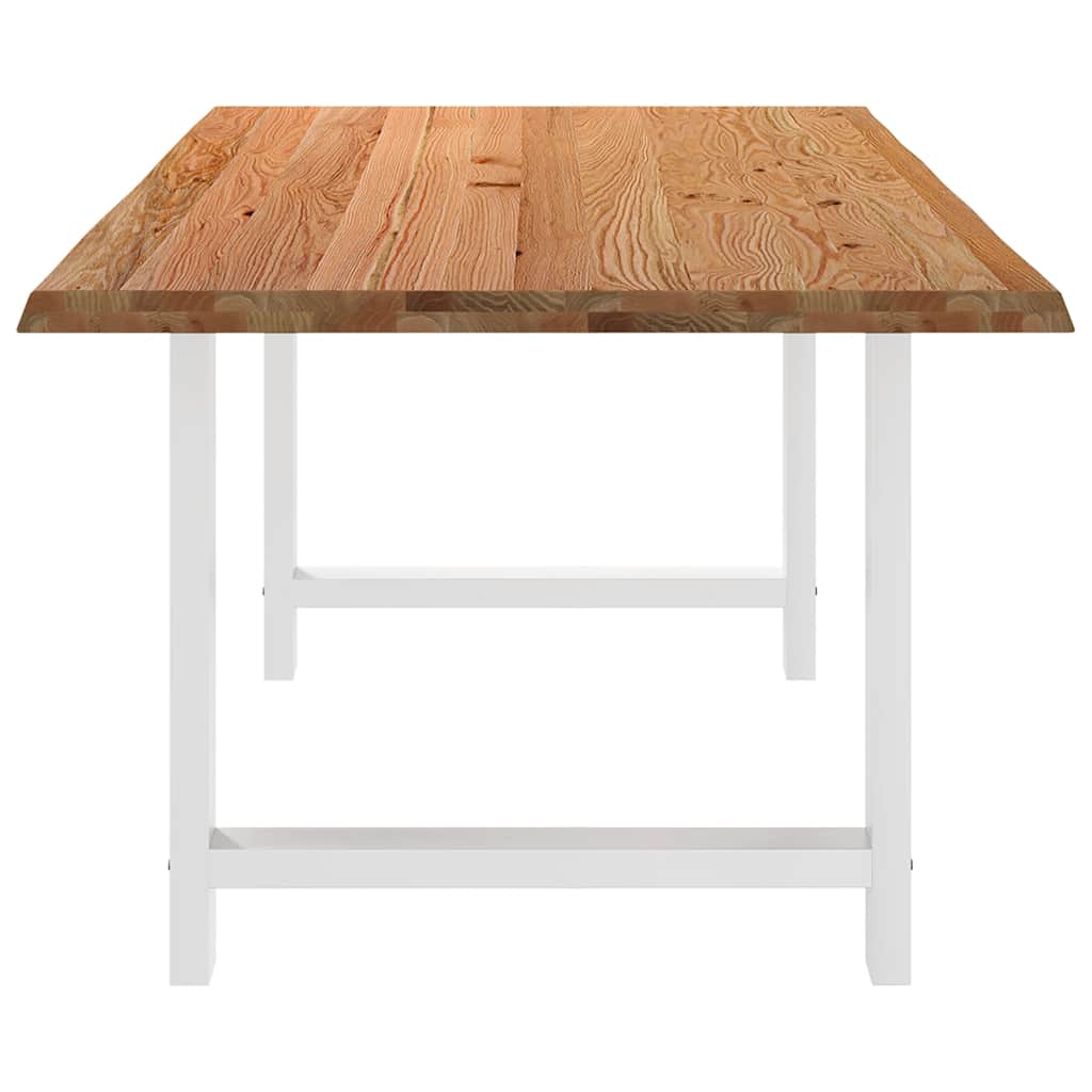 Eettafel met natuurlijke rand massief eikenhout rechthoekig