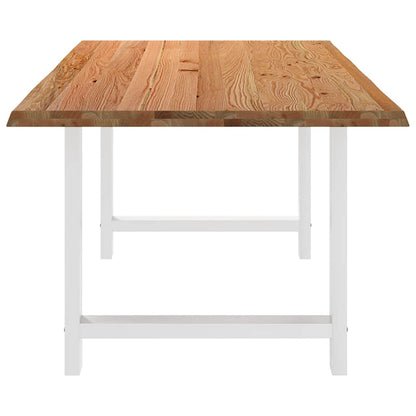 Eettafel met natuurlijke rand massief eikenhout rechthoekig