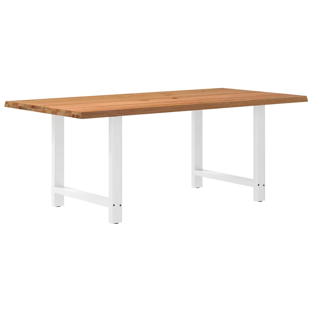 Eettafel met natuurlijke rand massief eikenhout rechthoekig