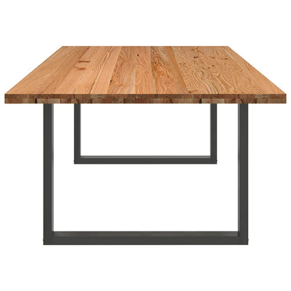 Eettafel rechthoekig 240x120x74 cm massief eikenhout lichtbruin