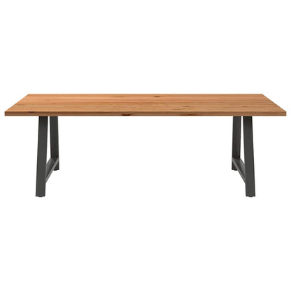 Eettafel rechthoekig 240x120x74 cm massief eikenhout lichtbruin