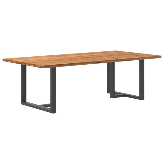 Eettafel rechthoekig 240x120x74 cm massief eikenhout lichtbruin