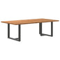 Eettafel rechthoekig 240x120x74 cm massief eikenhout lichtbruin