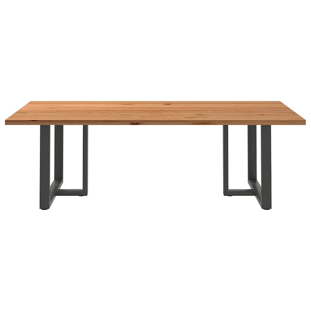 Eettafel rechthoekig 240x120x74 cm massief eikenhout lichtbruin