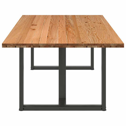 Eettafel rechthoekig 240x120x74 cm massief eikenhout lichtbruin