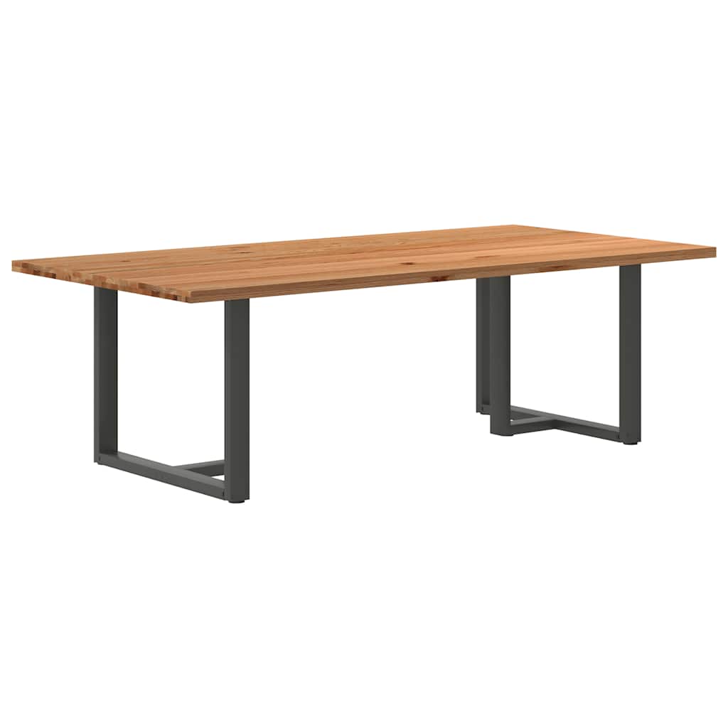 Eettafel rechthoekig 240x120x74 cm massief eikenhout lichtbruin