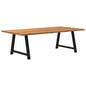 Eettafel rechthoekig 240x120x74 cm massief eikenhout lichtbruin