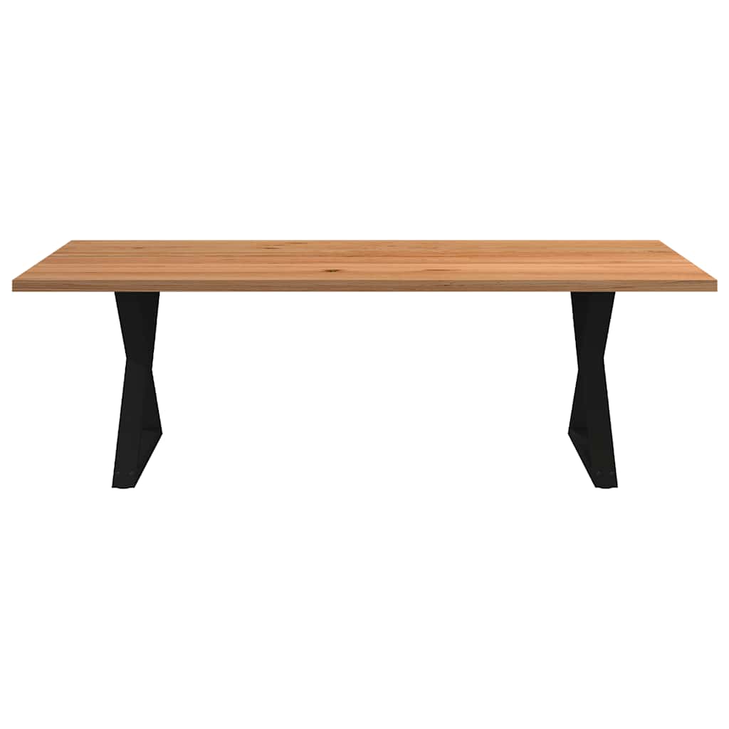 Eettafel rechthoekig 240x120x74 cm massief eikenhout lichtbruin