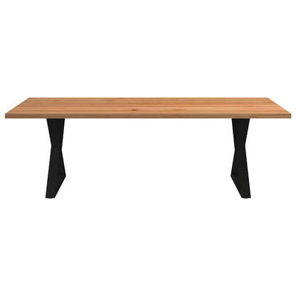 Eettafel rechthoekig 240x120x74 cm massief eikenhout lichtbruin