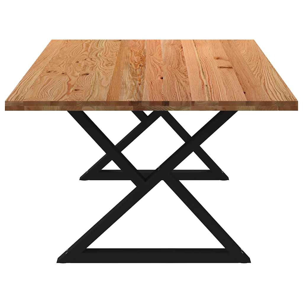 Eettafel rechthoekig 240x120x74 cm massief eikenhout lichtbruin