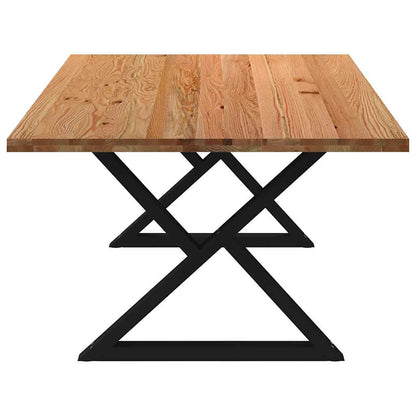 Eettafel rechthoekig 240x120x74 cm massief eikenhout lichtbruin