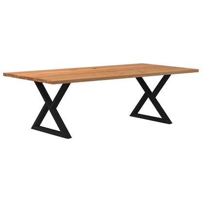 Eettafel rechthoekig 240x120x74 cm massief eikenhout lichtbruin