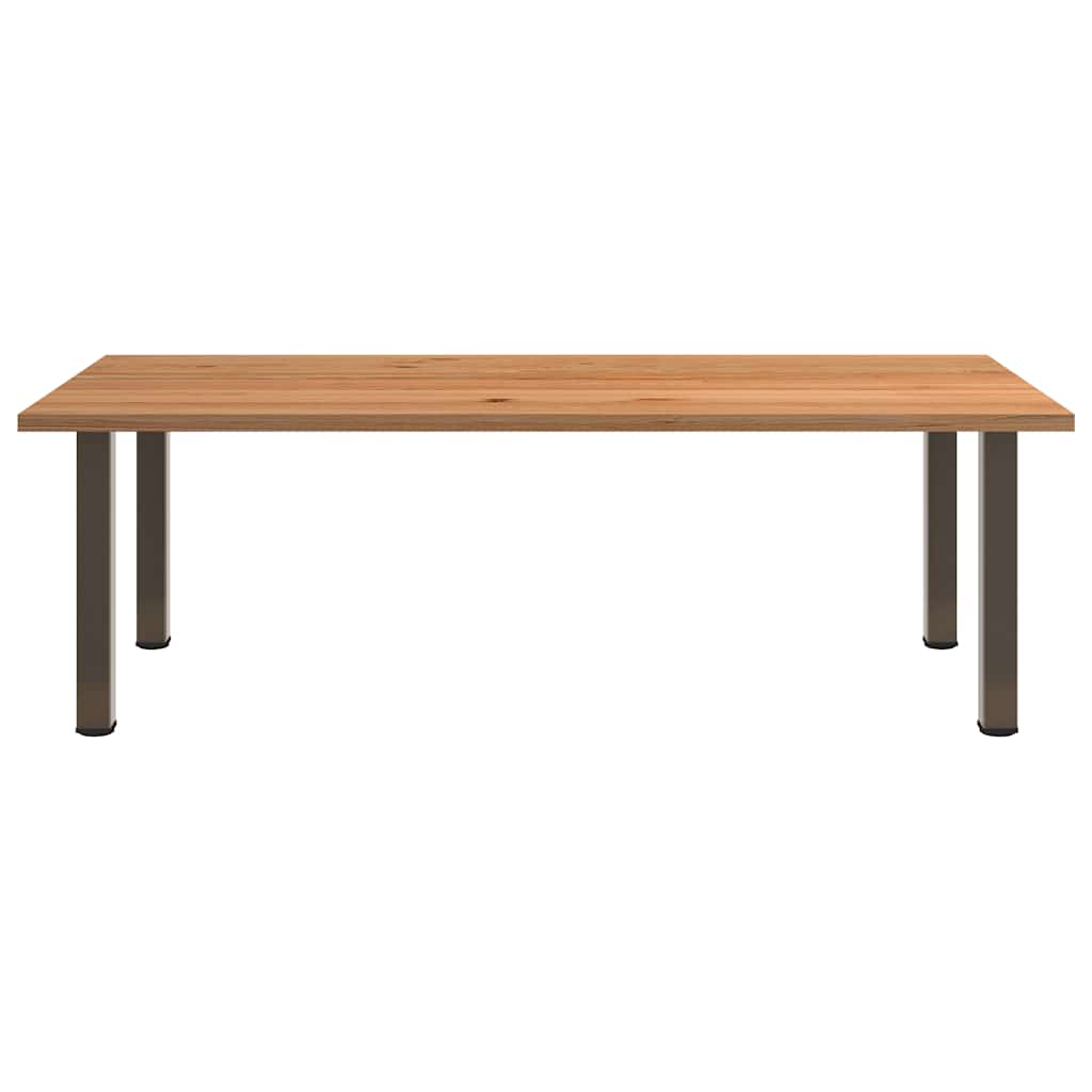 Eettafel rechthoekig 240x120x74 cm massief eikenhout lichtbruin