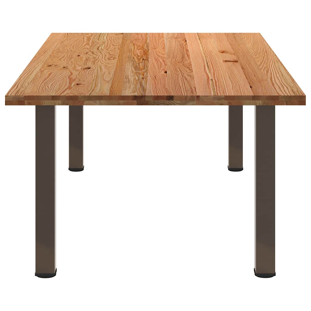 Eettafel rechthoekig 240x120x74 cm massief eikenhout lichtbruin