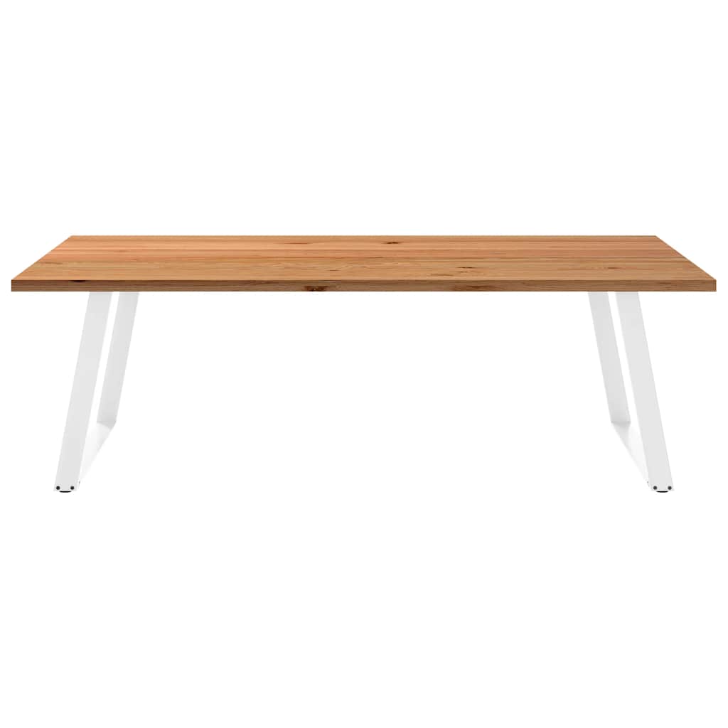 Eettafel rechthoekig 240x120x74 cm massief eikenhout lichtbruin