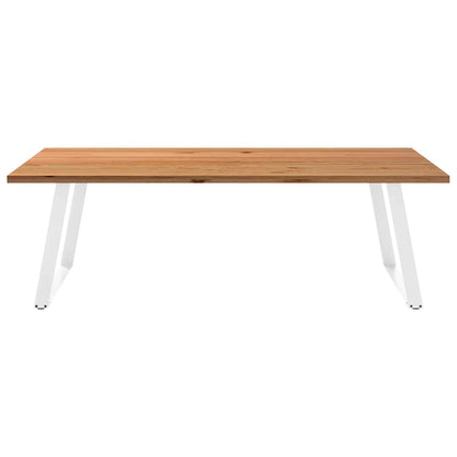 Eettafel rechthoekig 240x120x74 cm massief eikenhout lichtbruin