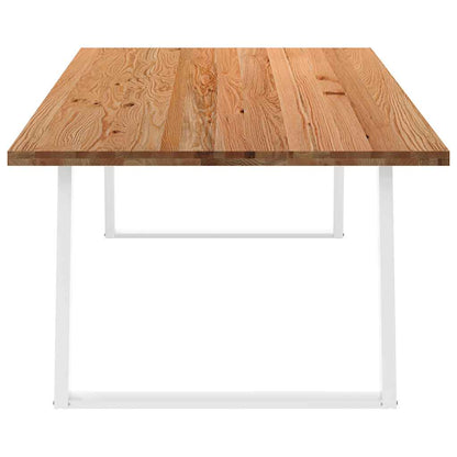 Eettafel rechthoekig 240x120x74 cm massief eikenhout lichtbruin