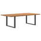 Eettafel met natuurlijke rand 240x120x74 cm massief eikenhout