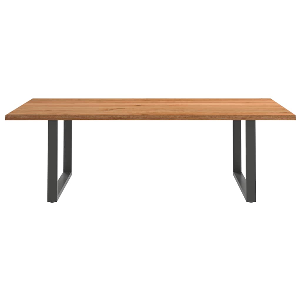 Eettafel met natuurlijke rand 240x120x74 cm massief eikenhout