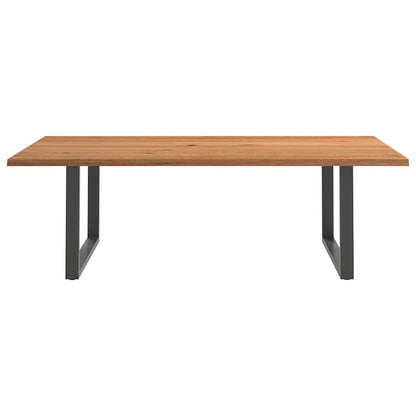 Eettafel met natuurlijke rand 240x120x74 cm massief eikenhout