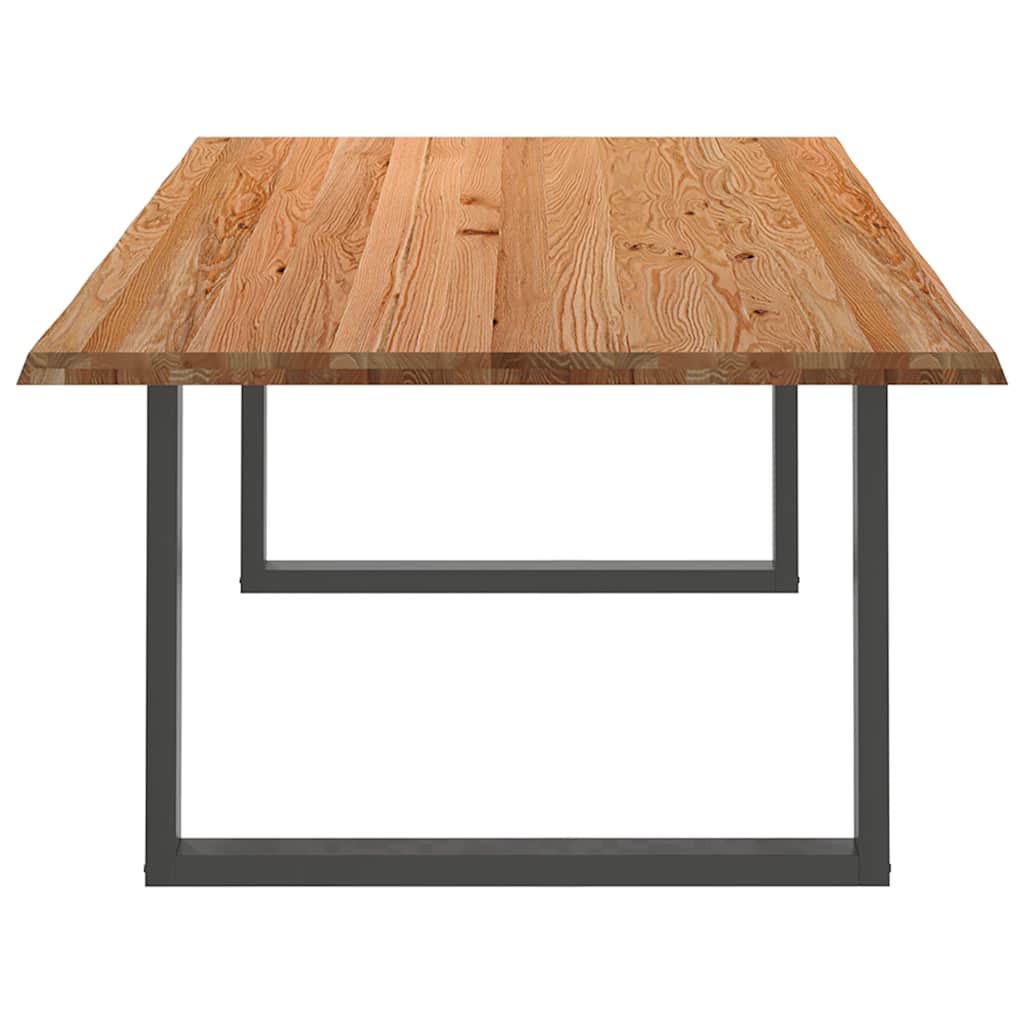 Eettafel met natuurlijke rand 240x120x74 cm massief eikenhout