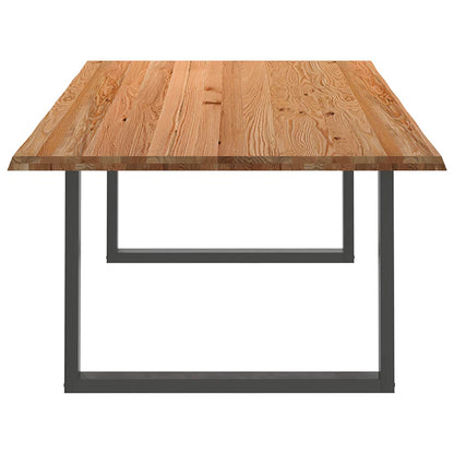 Eettafel met natuurlijke rand 240x120x74 cm massief eikenhout