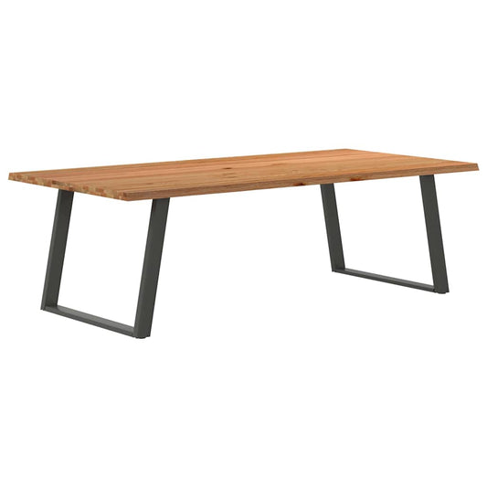 Eettafel met natuurlijke rand 240x120x74 cm massief eikenhout