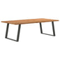 Eettafel met natuurlijke rand 240x120x74 cm massief eikenhout