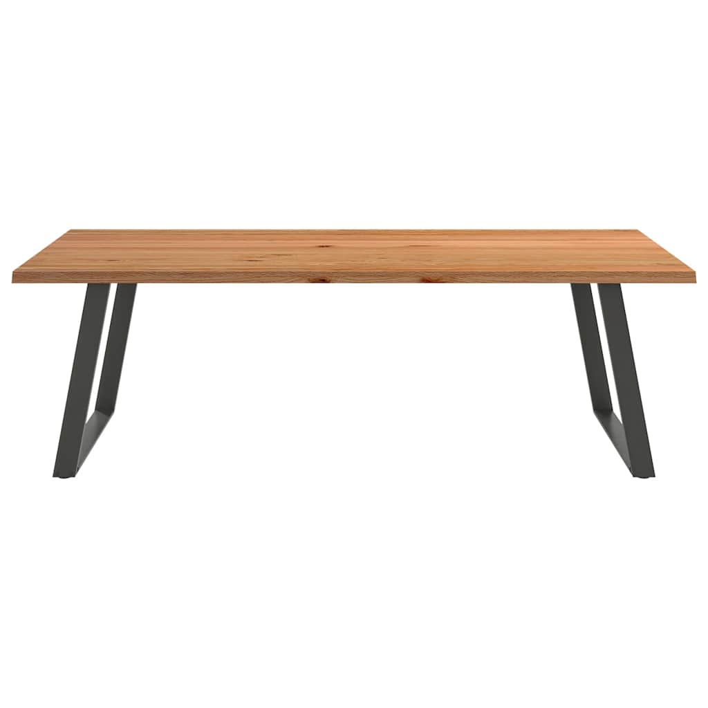 Eettafel met natuurlijke rand 240x120x74 cm massief eikenhout