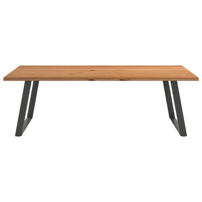 Eettafel met natuurlijke rand 240x120x74 cm massief eikenhout