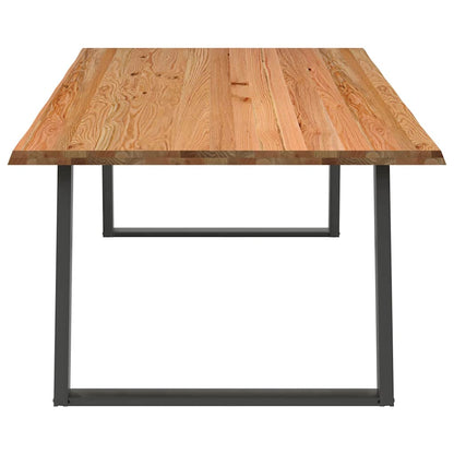 Eettafel met natuurlijke rand 240x120x74 cm massief eikenhout