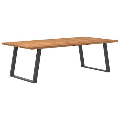 Eettafel met natuurlijke rand 240x120x74 cm massief eikenhout