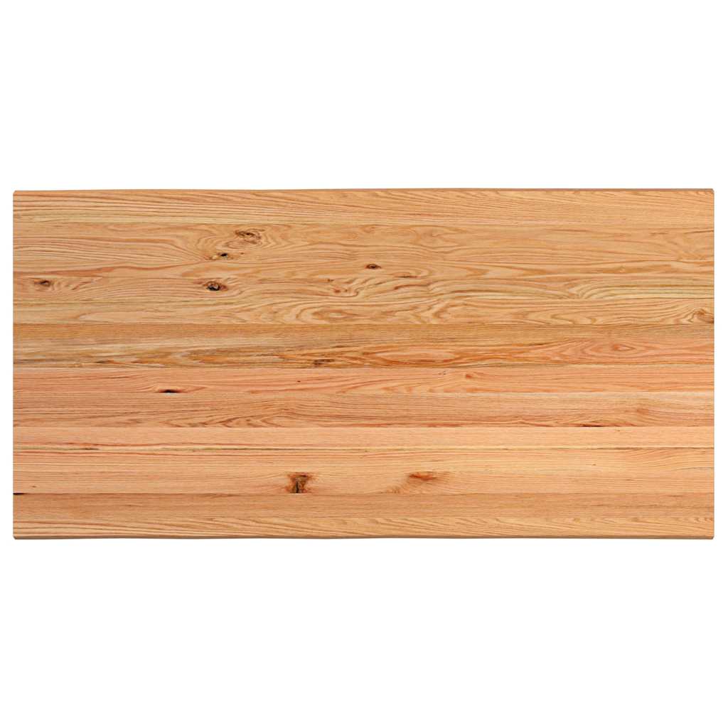 Eettafel met natuurlijke rand 240x120x74 cm massief eikenhout