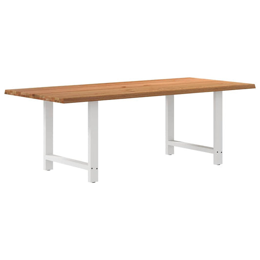 Eettafel met natuurlijke rand 220x100x74 cm massief eikenhout