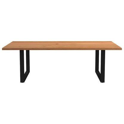 Eettafel met natuurlijke rand 240x120x74 cm massief eikenhout