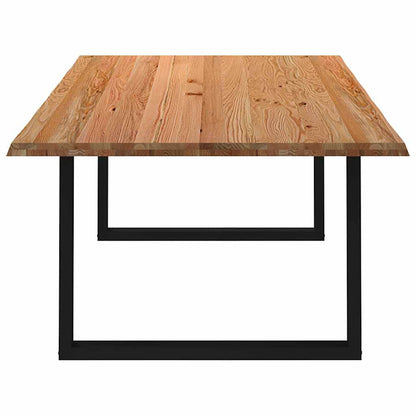 Eettafel met natuurlijke rand 240x120x74 cm massief eikenhout