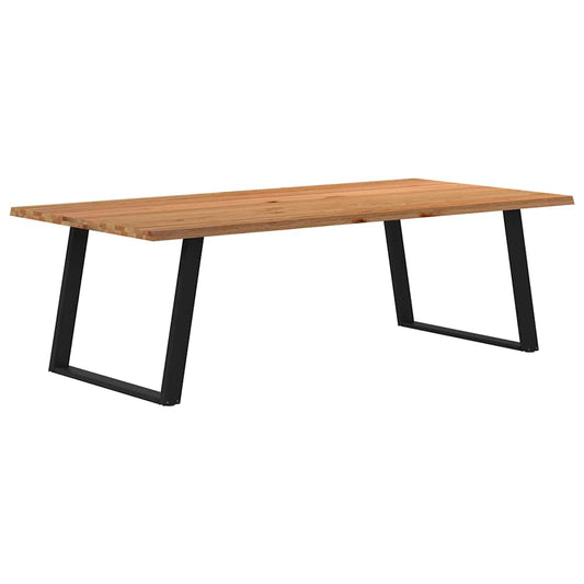 Eettafel met natuurlijke rand 240x120x74 cm massief eikenhout