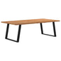 Eettafel met natuurlijke rand 240x120x74 cm massief eikenhout