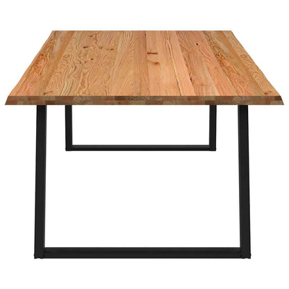 Eettafel met natuurlijke rand 240x120x74 cm massief eikenhout