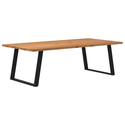 Eettafel met natuurlijke rand 240x120x74 cm massief eikenhout