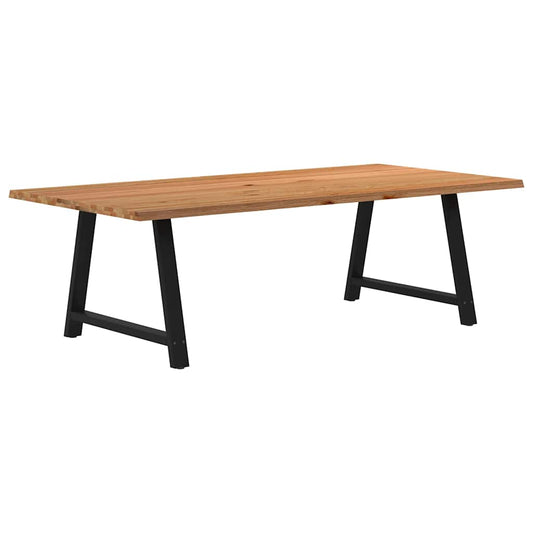 Eettafel met natuurlijke rand 240x120x74 cm massief eikenhout