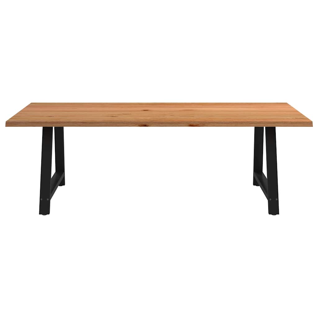 Eettafel met natuurlijke rand 240x120x74 cm massief eikenhout