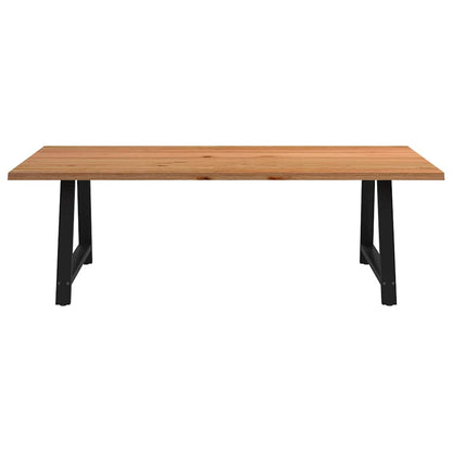 Eettafel met natuurlijke rand 240x120x74 cm massief eikenhout