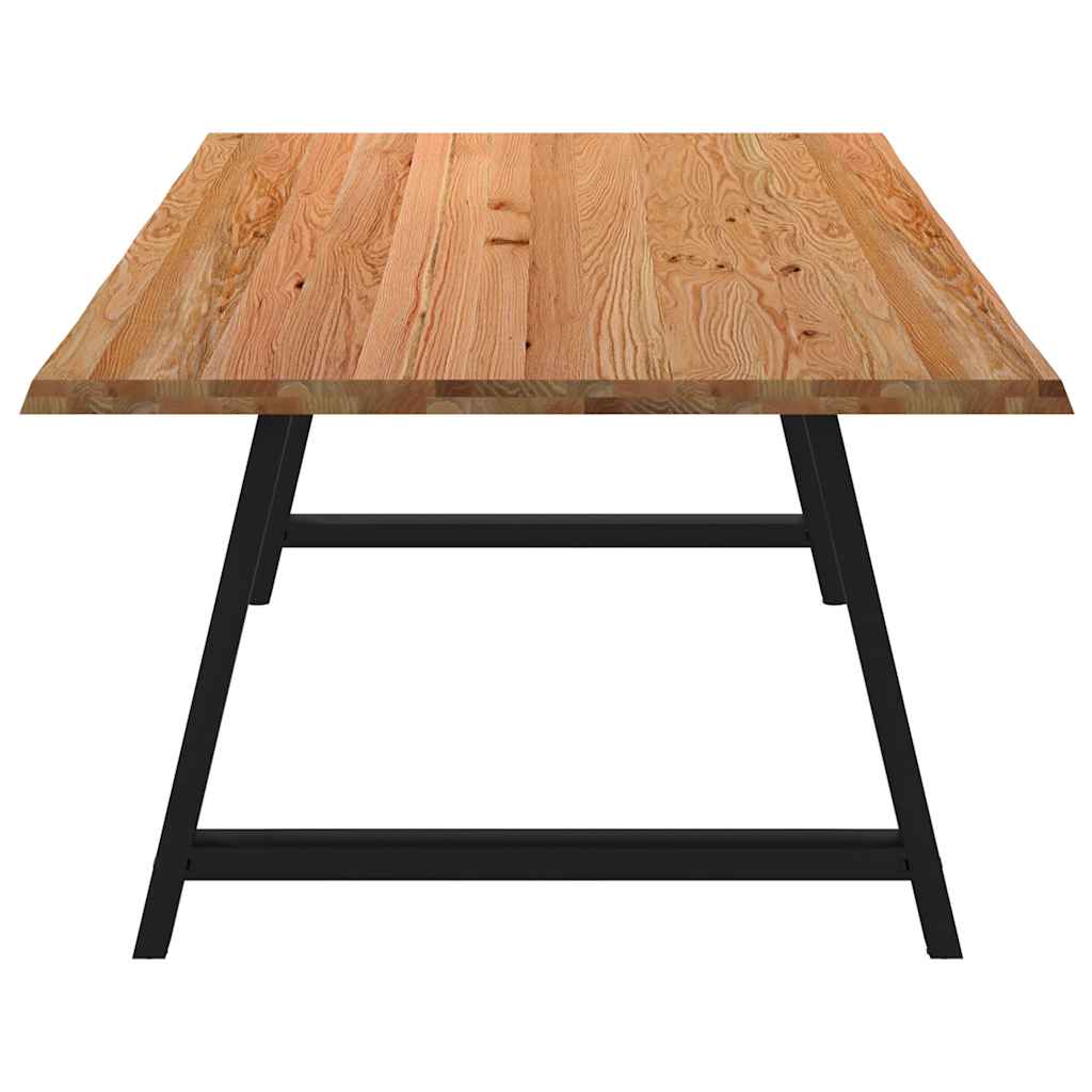 Eettafel met natuurlijke rand 240x120x74 cm massief eikenhout