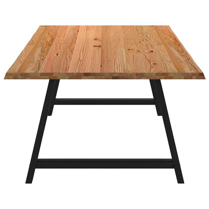 Eettafel met natuurlijke rand 240x120x74 cm massief eikenhout