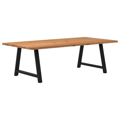 Eettafel met natuurlijke rand 240x120x74 cm massief eikenhout