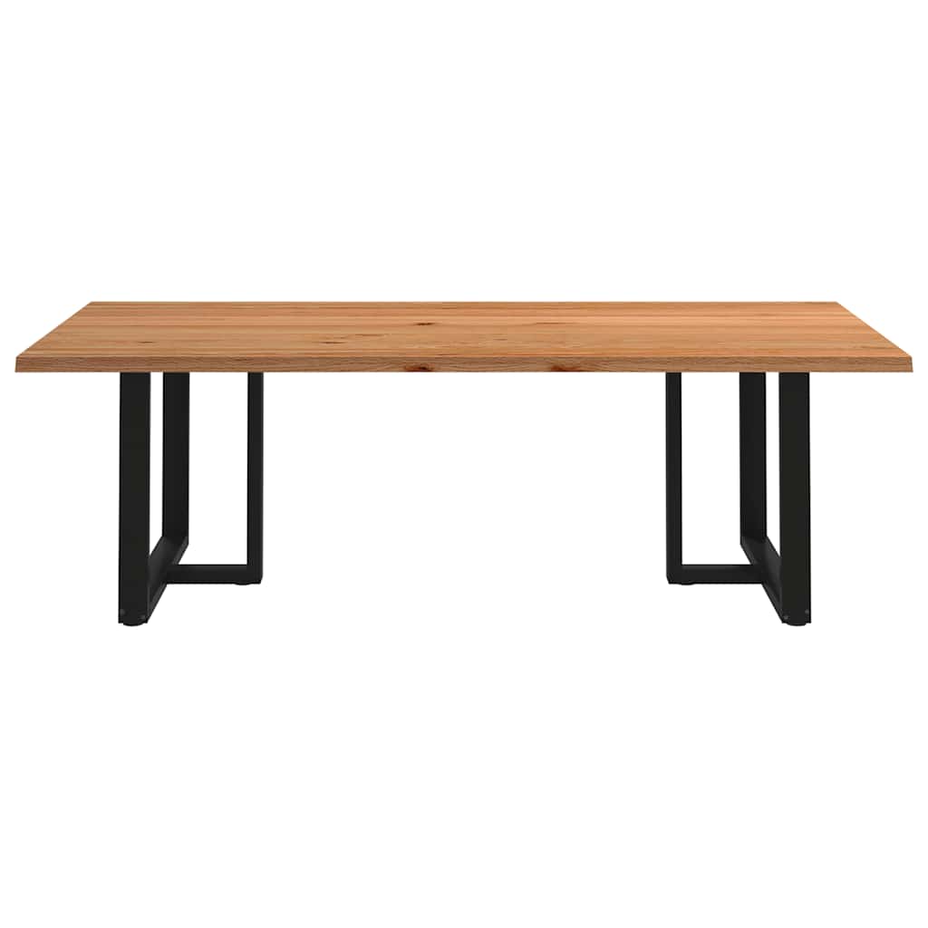 Eettafel met natuurlijke rand 240x120x74 cm massief eikenhout
