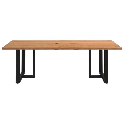 Eettafel met natuurlijke rand 240x120x74 cm massief eikenhout