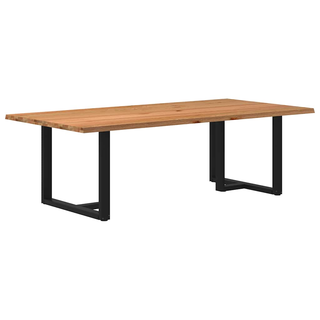 Eettafel met natuurlijke rand 240x120x74 cm massief eikenhout